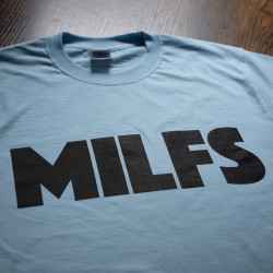 Milfs Empire Shirt BLACK ON SKY BLUE (inkl. Nackendruck)