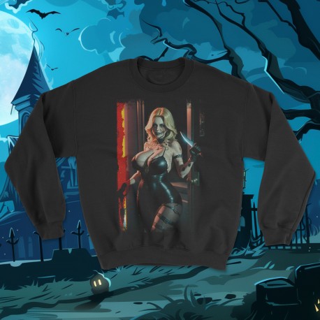 Halloween Knife Milf Crewneck Sweatshirt